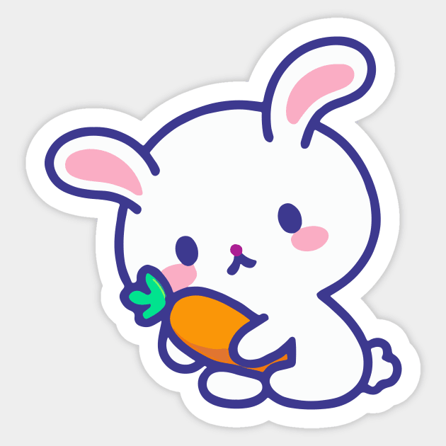 Kawaii Cute Carrot Bunny Rabbit Bunny Sticker TeePublic